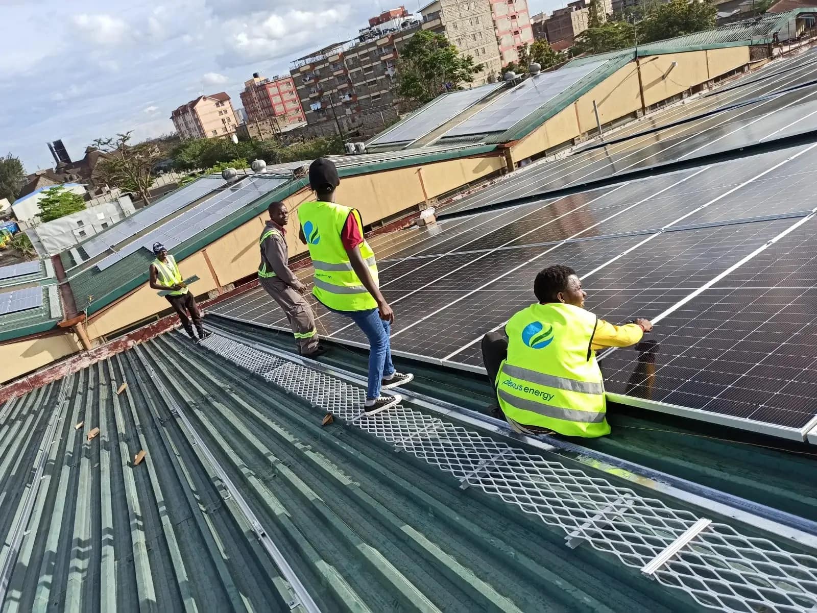 Plexus Energy Crew on site doing a Solar Installation - full-service commercial solar power systems